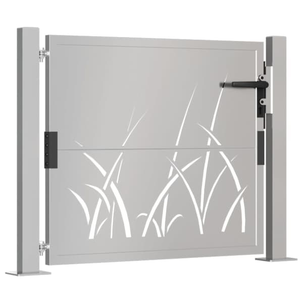 Puutarhaportti 105x105 cm corten teräs ruohokuvio