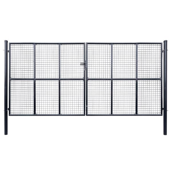 havelåge i trådnet galvaniseret stål 400 x 200 cm grå