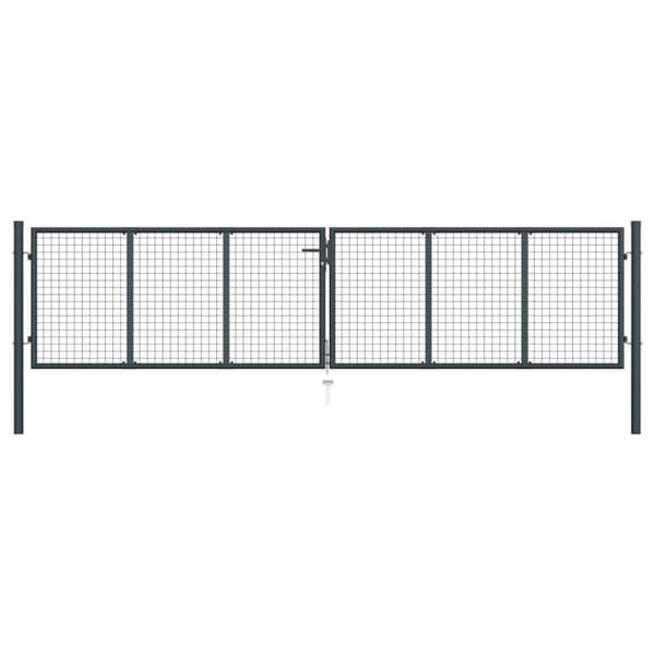 Nätgrind för trädgård galvaniserat stål 400x150 cm grå