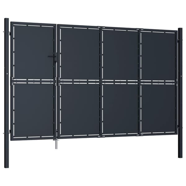 Trädgårdsgrind stål 350x150 cm antracit