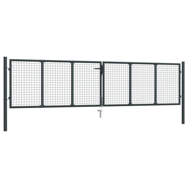 Nätgrind för trädgård galvaniserat stål 400x125 cm grå
