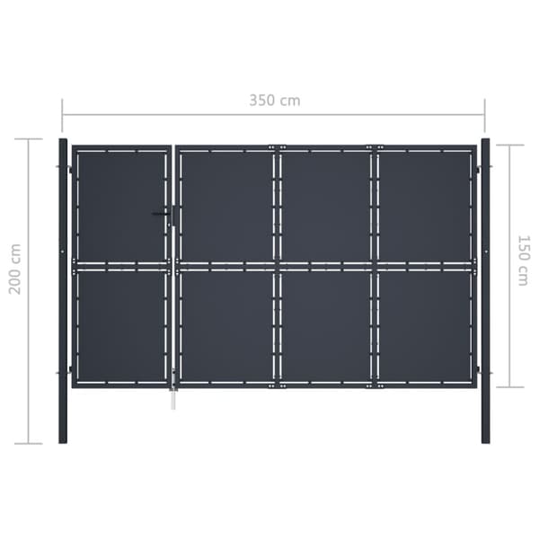 havelåge 350 x 150 cm stål antracitgrå