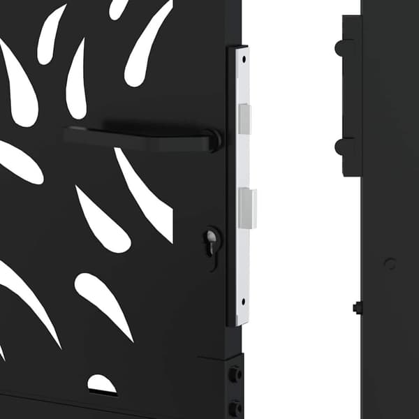 vidaXL Hageport svart 105x130 cm stål flammedesign
