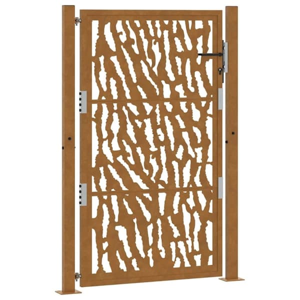 vidaXL Hageport 105x155 cm oksidert stål spordesign