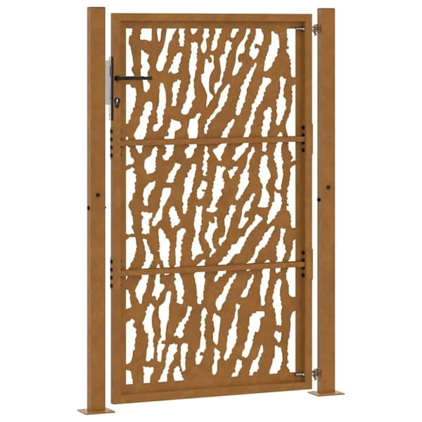 vidaXL Hageport 105x155 cm oksidert stål spordesign