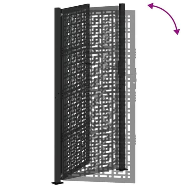 vidaXL Hageport svart 105x205 cm stål kryssdesign