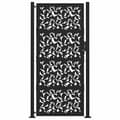 Miniatyrbilde 4 av 10: vidaXL Hageport svart 105x205 cm stål bladdesign