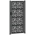 Miniatyrbilde 7 av 10: vidaXL Hageport svart 105x205 cm stål bladdesign