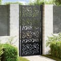 Miniatyrbilde 2 av 10: vidaXL Hageport svart 105x205 cm stål bladdesign