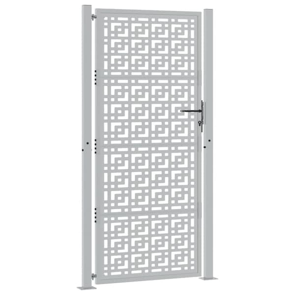 vidaXL Hageport 105x205 cm oksidert stål kryssdesign