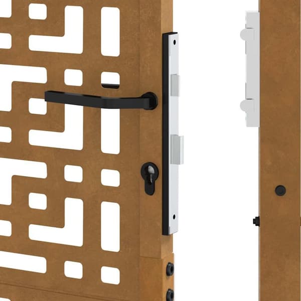 vidaXL Hageport 105x205 cm oksidert stål kryssdesign