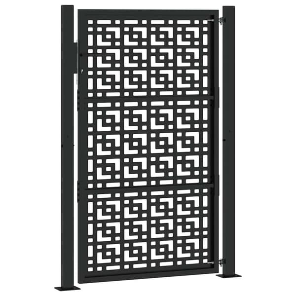 vidaXL Hageport svart 105x155 cm stål kryssdesign