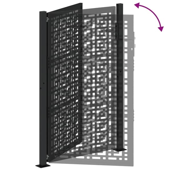 vidaXL Hageport svart 105x155 cm stål kryssdesign