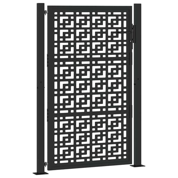 vidaXL Hageport svart 105x155 cm stål kryssdesign