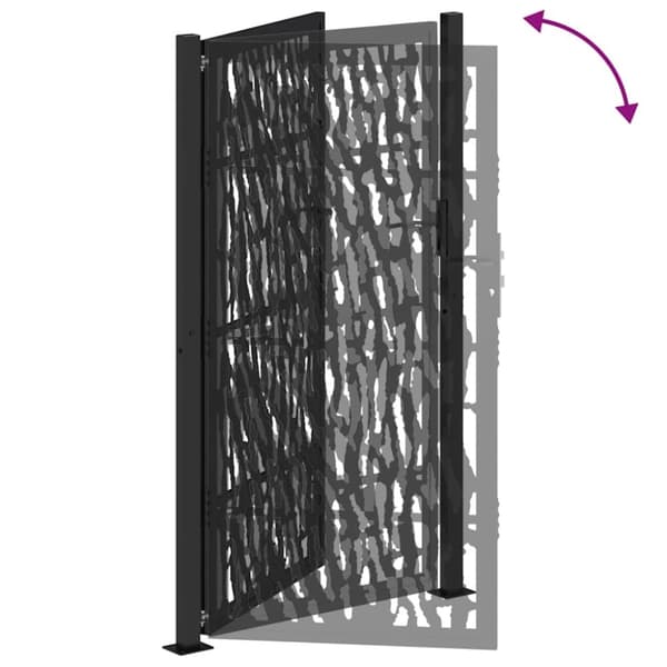 vidaXL Hageport svart 105x180 cm stål spordesign