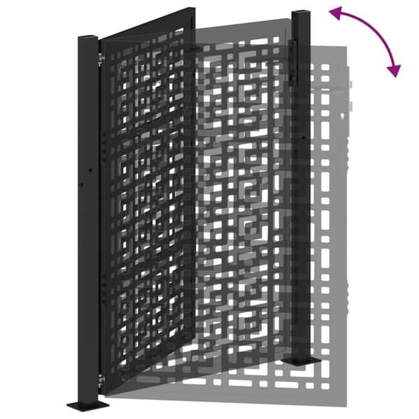 vidaXL Hageport svart 105x130 cm stål kryssdesign