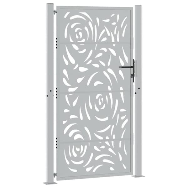 vidaXL Hageport 105x180 cm oksidert stål flammedesign