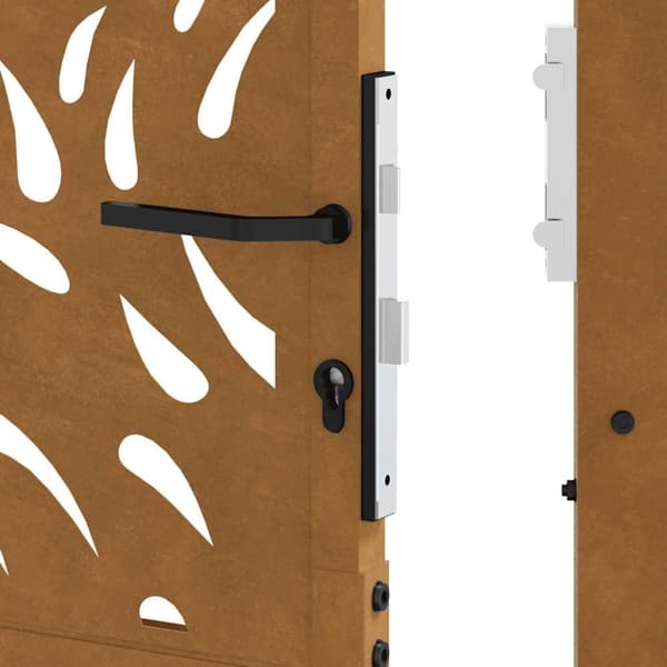 vidaXL Hageport 105x180 cm oksidert stål flammedesign
