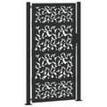 Miniatyrbilde 3 av 10: vidaXL Hageport svart 105x180 cm stål bladdesign