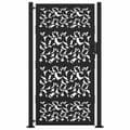 Miniatyrbilde 4 av 10: vidaXL Hageport svart 105x180 cm stål bladdesign