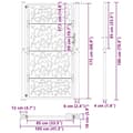 Miniatyrbilde 10 av 10: vidaXL Hageport svart 105x180 cm stål bladdesign