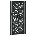 Miniatyrbilde 7 av 10: vidaXL Hageport svart 105x205 cm stål flammedesign