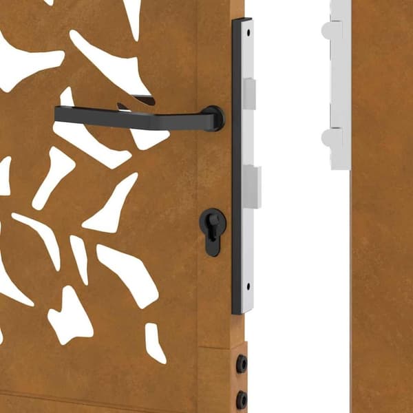 vidaXL Hageport 105x155 cm oksidert stål bladdesign