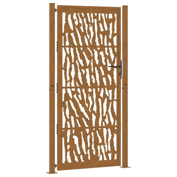 Trädgårdsgrind 105x205 cm väderbeständig stålspårdesign