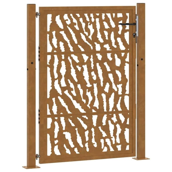 Trädgårdsgrind 105x130 cm väderbeständig stålspårdesign