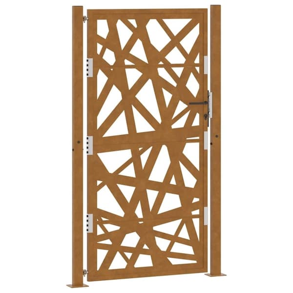 vidaXL Hageport 105x180 cm oksidert stål lysdesign