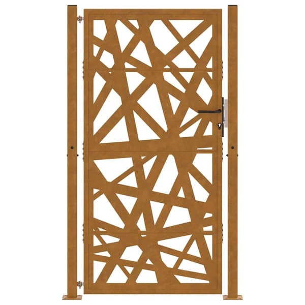 vidaXL Hageport 105x180 cm oksidert stål lysdesign
