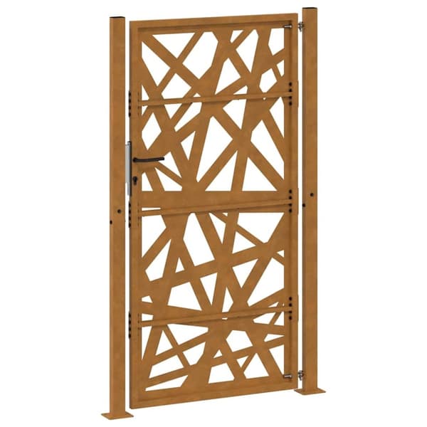 vidaXL Hageport 105x180 cm oksidert stål lysdesign