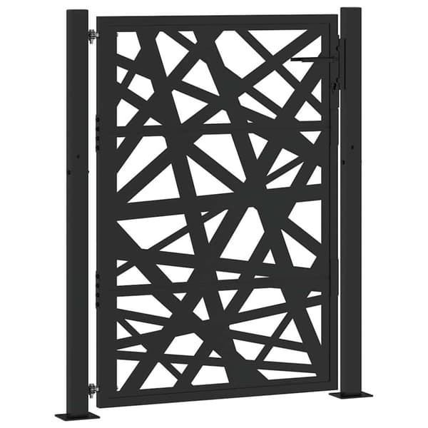 vidaXL Puutarhaportti Musta 105x130 cm Teräsvalosuunnittelu