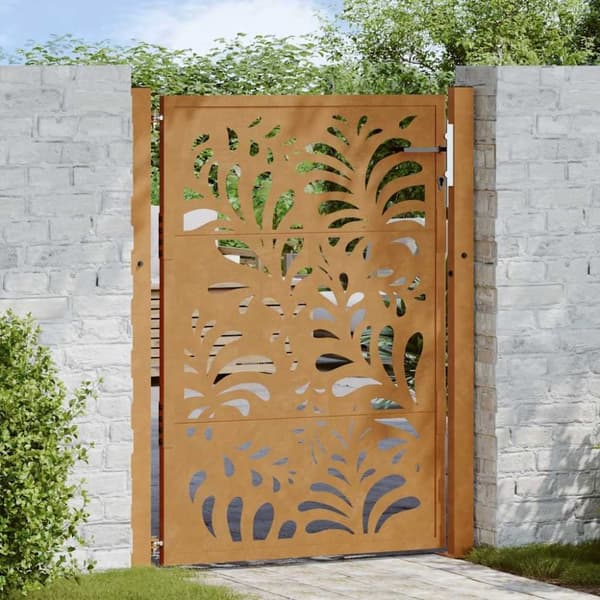vidaXL havelåge 105x130 cm cortenstål bølgedesign