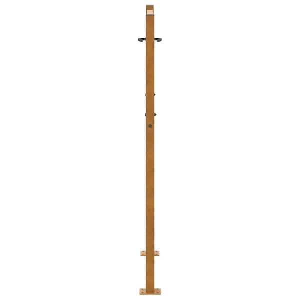 vidaXL Hageport 105x130 cm oksidert stål bølgedesign