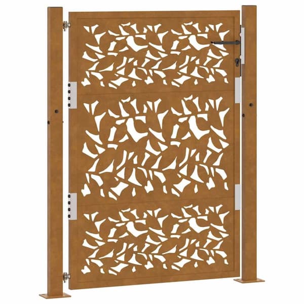 vidaXL havelåge 105x130 cm cortenstål bladdesign