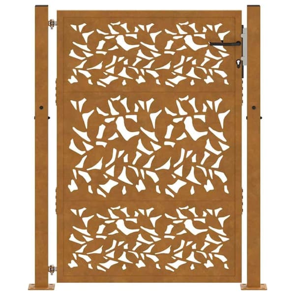 vidaXL havelåge 105x130 cm cortenstål bladdesign