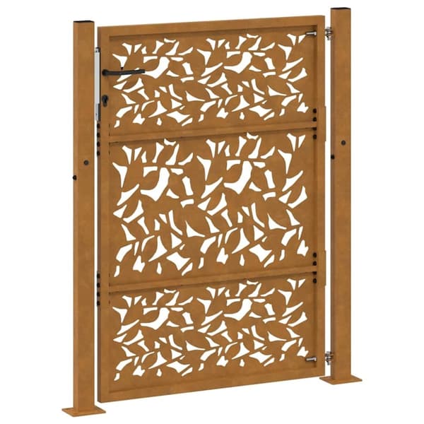 vidaXL havelåge 105x130 cm cortenstål bladdesign