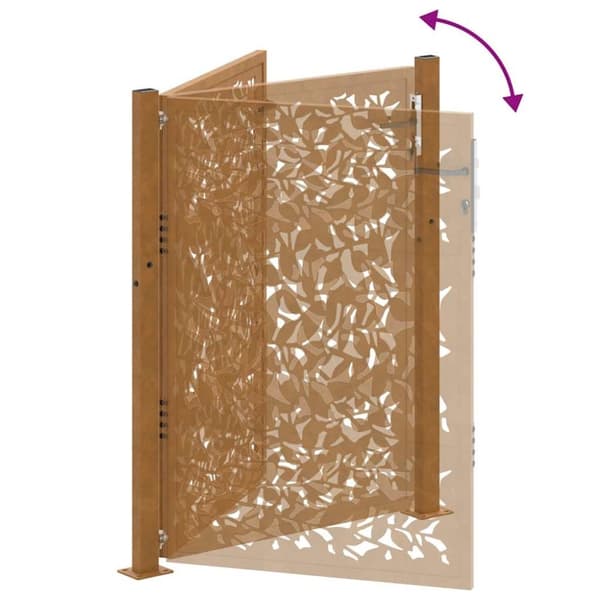 vidaXL havelåge 105x130 cm cortenstål bladdesign