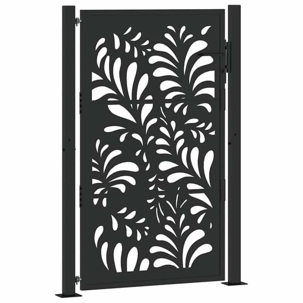 vidaXL havelåge 105x155 cm stål bølgedesign sort
