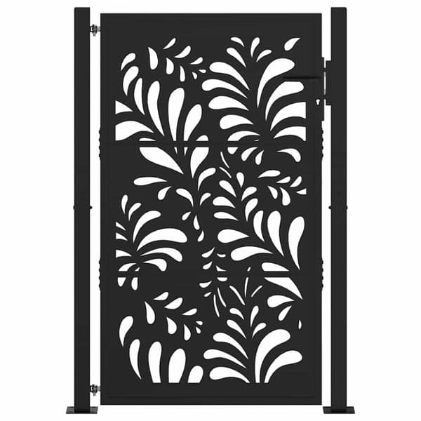 vidaXL havelåge 105x155 cm stål bølgedesign sort