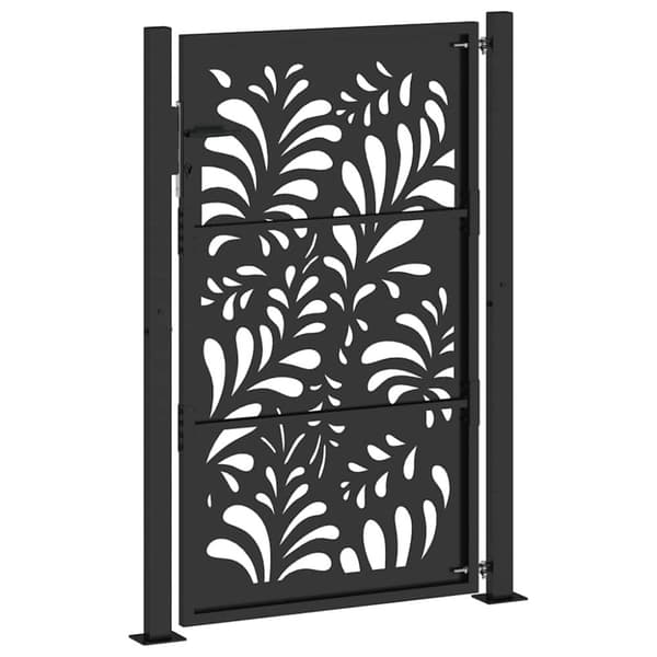 vidaXL havelåge 105x155 cm stål bølgedesign sort
