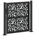 Miniatyrbilde 7 av 10: vidaXL Hageport svart 105x106 cm stål bladdesign