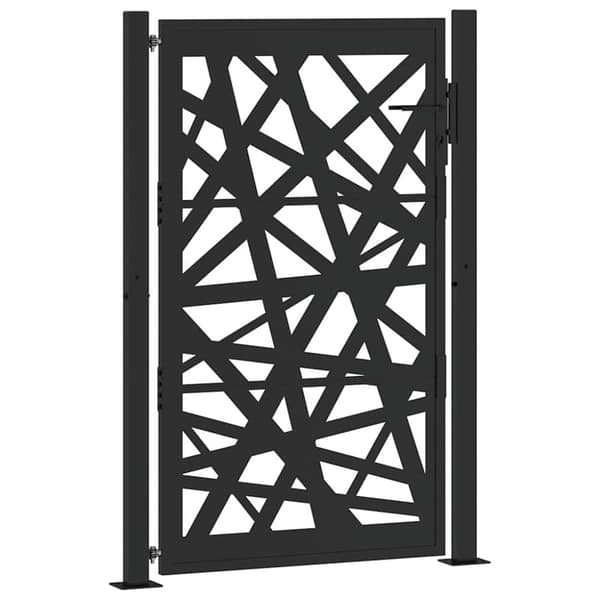 vidaXL Puutarhaportti Musta 105x155 cm Teräsvalosuunnittelu