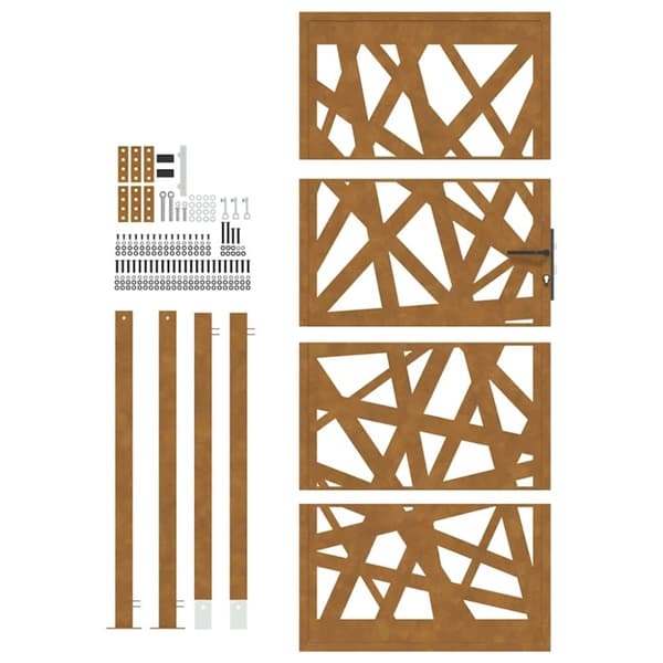 vidaXL Puutarhaportti 105x205 cm Weathering Steel Light Design