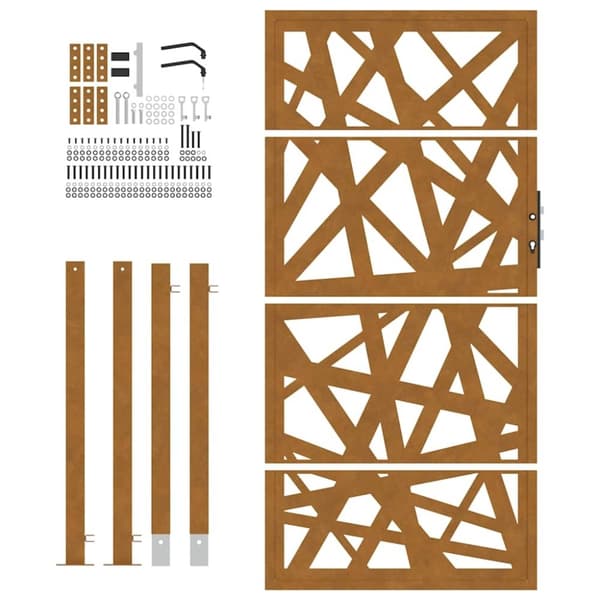 vidaXL Puutarhaportti 105x180 cm Weathering Steel Light Design