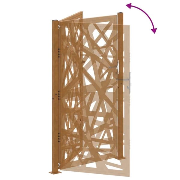 vidaXL Puutarhaportti 105x180 cm Weathering Steel Light Design