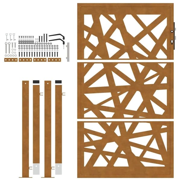 vidaXL Puutarhaportti 105x155 cm Weathering Steel Light Design