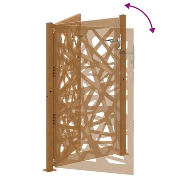 vidaXL Puutarhaportti 105x155 cm Weathering Steel Light Design