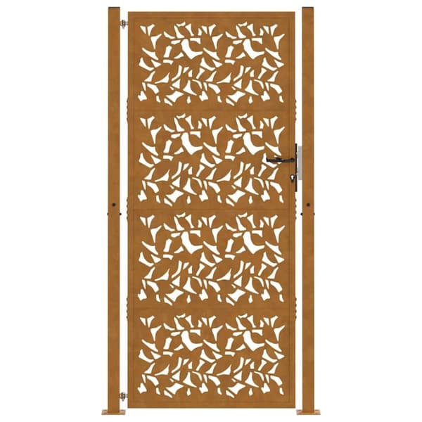 vidaXL havelåge 105x205 cm cortenstål bladdesign
